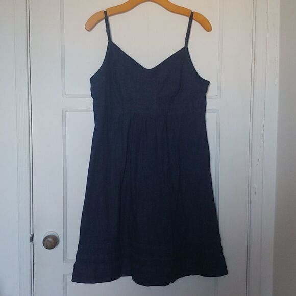 Calvin Klein Denim Sleeveless Sundress Dark Wash Size L - Picture 1 of 10